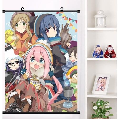 Anime Laid-Back Camp Yuru Camp Inuyama Aoi Saitou Ena Wall Scroll Poster Wall Hanging Poster Home Decor Collection Art Gifts