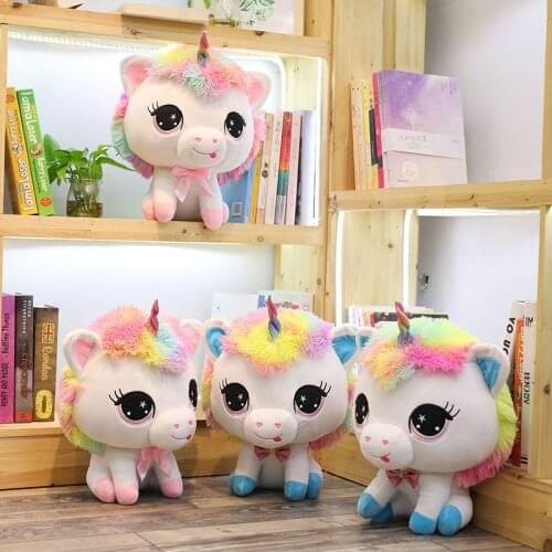 35 cm Big Head Rainbow Unicorn Plush Toy Stuffed Animal Unicorn Gift For Childrens Day Gift