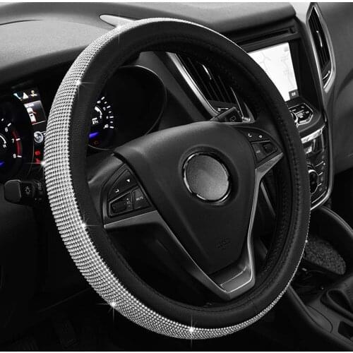 Car Steering Wheel Covers Reflective Shinning Crystal Elastic China Dragon Design Auto Steering Wheel Protector