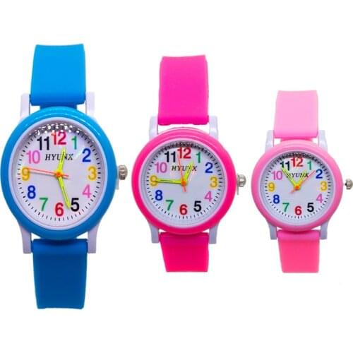 Many Colors Childrens Watches Environmentally Friendly Solid Color Strap Sports Digital Watches for Boys Girls Gift Clock Hours
