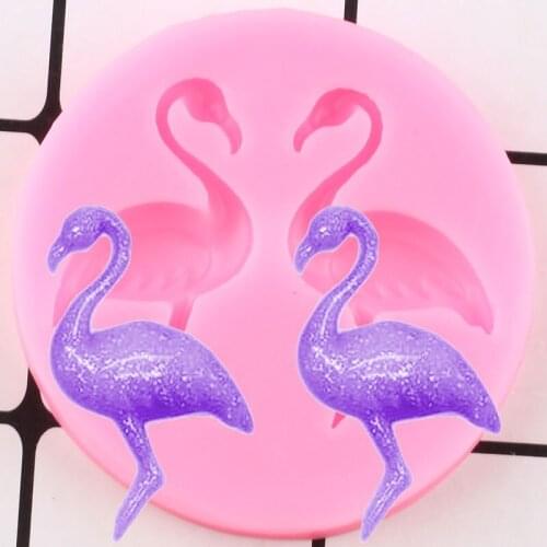 Flamingo Silicone Mold Cupcake Topper Fondant Cake Decorating Tools Baby Party Cake Decorating Tools Candy Clay Chocolate Mould