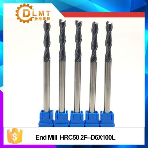 1pcs HRC50 6mm EndMills 2F-D6*100L 150L Solid Carbide Extral Long Length Straight Shank End Mill for Wood CNC Milling Cutter