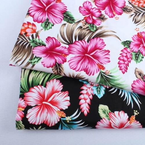 Cotton fabric coconut flower printed summer dress blouse making material diy sewing 58" wide by yard