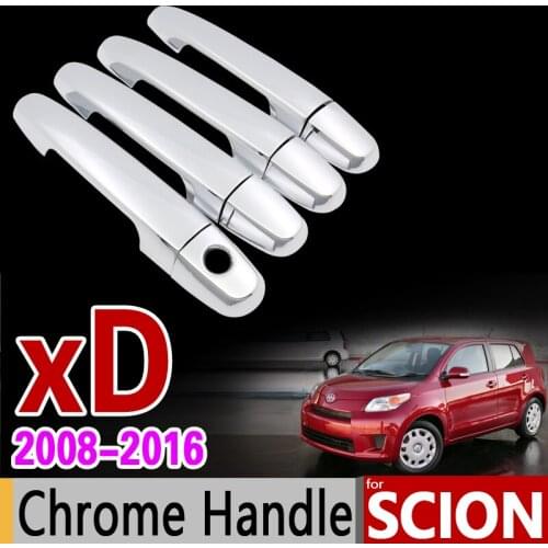 For Scion xD 2008 - 2016 Chrome Door Handle Cover Trim Set 2009 2010 2011 2012 2013 2014 2015 Accessories Stickers Car Styling