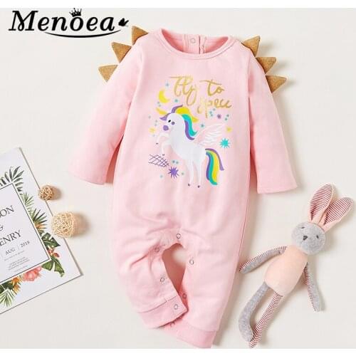 Menoea baby girls clothes Autumn Winter Baby Bodysuit Infant Rompers Kids Girls Clothing Cartoon Unicorn Baby Boys Girls Clothes