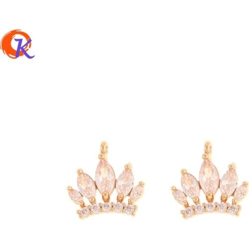 Cordial Design 50Pcs 12*12MM Jewelry Accessories/Pendant/DIY Earrings Making/Crown Shape/Hand Made/Earring Findings/CZ Charms