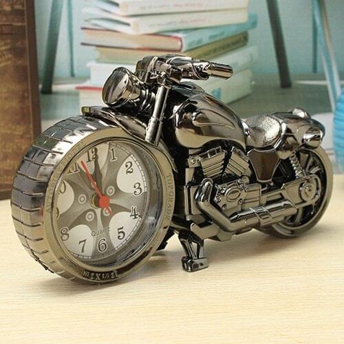 Creative Motorcycle Shape Quartz Clock Alarm Clock Time Keeper Desktop Decor