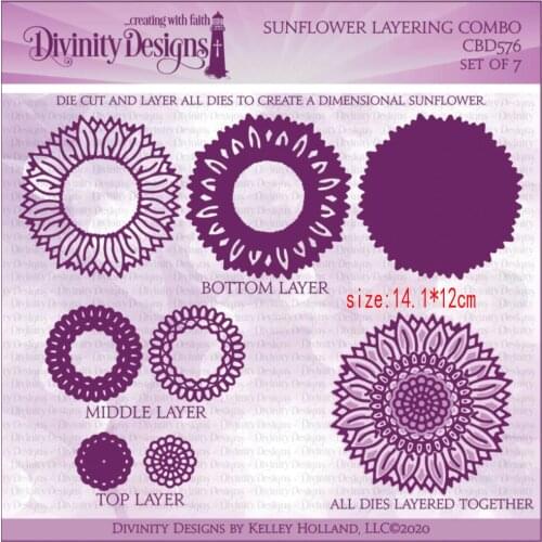 Sirius Sunflower background Metal Cutting Dies Stencils Template for DIY Scrapbooking Embossing Paper Cards Album Making Craft