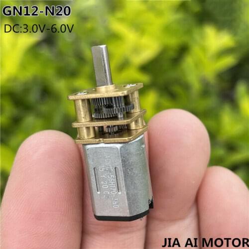 Mini N20 Full Metal Gearbox Gear Motor DC 3V-6V 5V 42RPM Slow Speed Reduction D-shaft for Robot Car