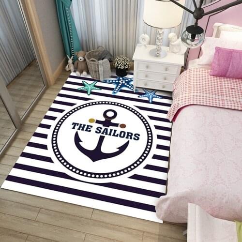 Cartoon anchor carpet childrens living room table bedroom carpet children room baby crawling mat kids rug parlor soft tapete