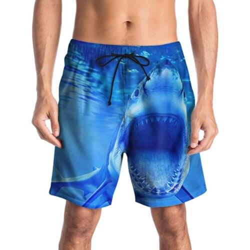 Summer Swimming Trunks Hawaiian 3D Print Mesh Lining Summer Beach Shorts Men Drawstring Swimming Trunks Board Shorts
