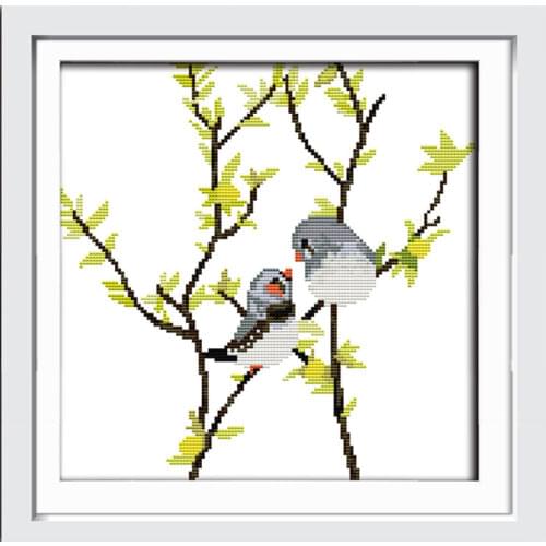 Birds on the branches cross stitch kit animal18ct 14ct 11ct count print stitching embroidery DIY handmade needlework plus