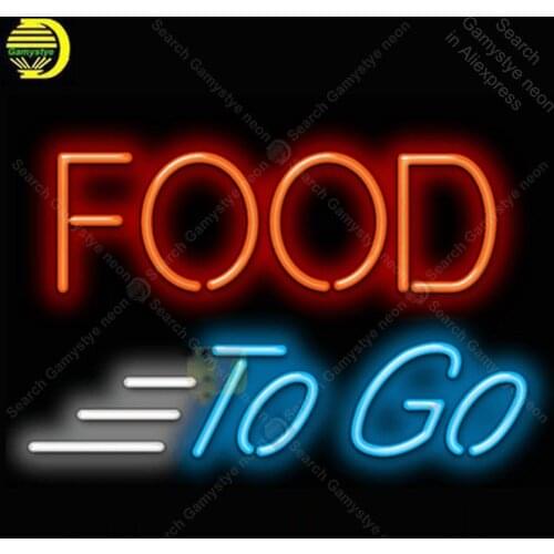 Food To Go Neon Light Sign Glass Tube Neon Bulbs Sign Decor Room Hotel Neon board Sign lamps accessories anuncio luminoso Atarii