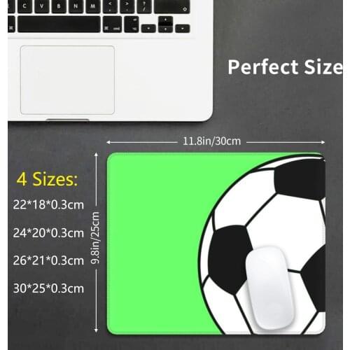 Neon Green Soccer Ball Pink Mouse Pad DIY Print Soccer Football Rugby Epl