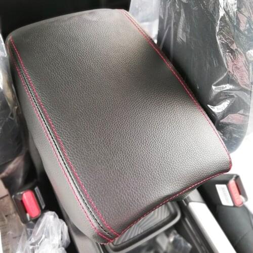 New Cover Car Center Armrest Cover Stitching PU Leather Surface Shell Trim Fit for 2018 Honda CRV