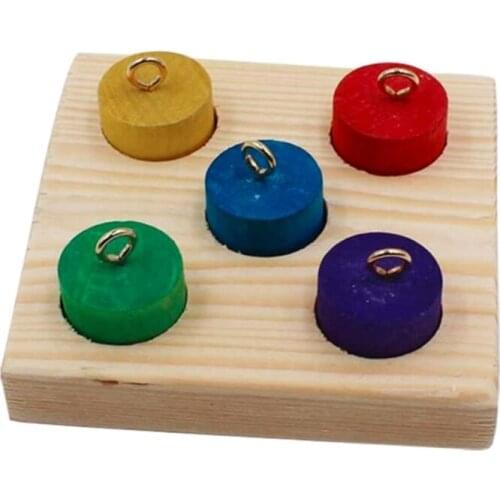 Pet Educational Toy Parrot Interactive Training Wooden Block Birds Puzzle Supply