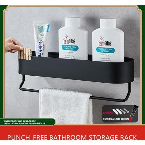 Bathroom Towel Rack Shelf Shower Storage Basket Kitchen Storage Box Bathroom Accessories