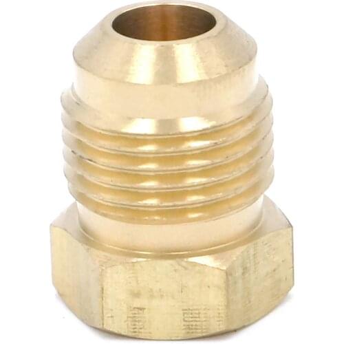 SAE Thread 5/8"-18 UNF Fit Tube OD 3/8" End Plug Brass SAE 45 Degree Pipe Fitting Adapter