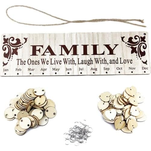 Family And Friends Wooden Birthday Reminder Calendar Birthday Tracker Wall Hanging Plaque Board Sign DIY Home Decoration Gifts