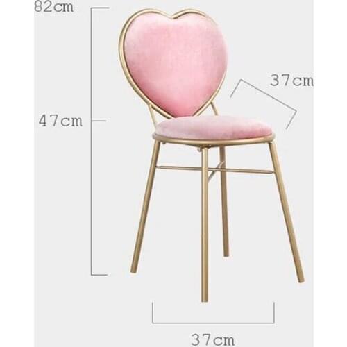 Nordic Style Modern Single Manicure Heart-shaped Backrest Chairs Minimalist Wrought Iron Phnom Penh Nail Stools Customizable