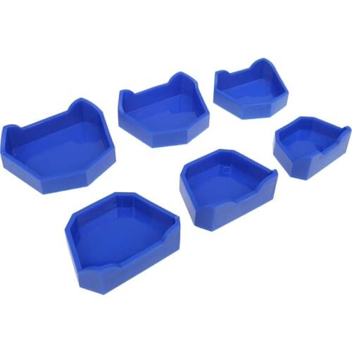 Oral Hygiene Care 6Pcs/set 3 Sizes Dental Model Base Set Dental Mold Plaster Base Denture Tray Dental Lab Former Base Kit