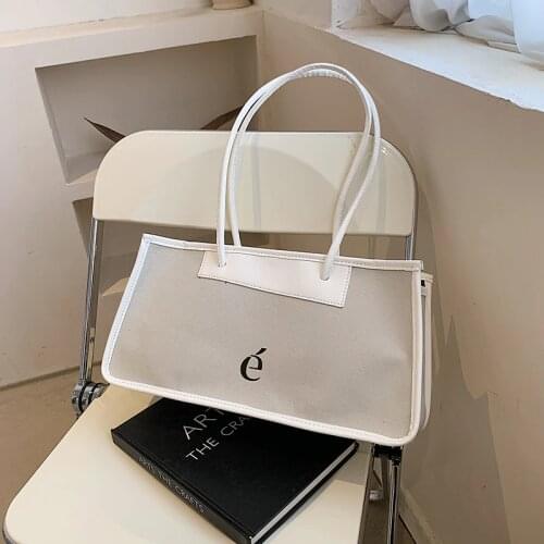 Luxury E Shoulder Bags White/Black INS Chic Designer Brand Handbags Abrasion-resistant Canvas Letter Lady Baguette Bag For Women