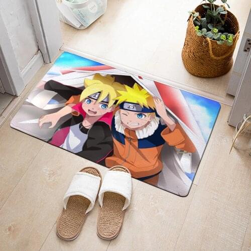 Japanese Anime Ninja Naruto Flannel Floor Mat Digital Footprint Absorbent Anti-slip Mat Floor Mat