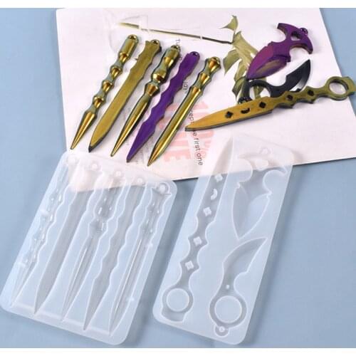 DIY Resin Jewelry Molds Handcraft Epoxy Self-Defense Pendant Silicone Keychain Tools