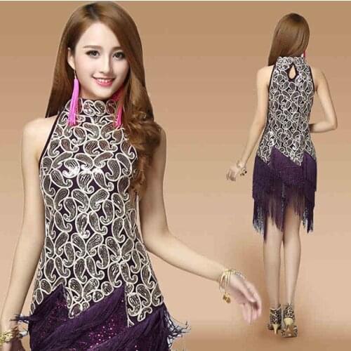Adult Stage Performance Dance Wear Women Latin Dress Women Latin Costume Dresses Tango Samba Fringe Woman Cha Cha Dancewear