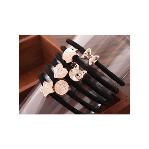 10 Pcs New Korean Fashion Women Hair Accessories Cute Black Elastic Hair Bands Girl Hairband Hair Rope Gum Rubber Band