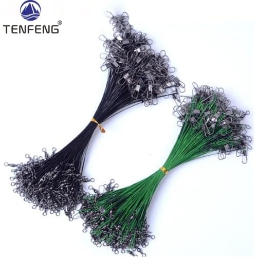 1000PCS Anti Bite Steel Fishing Line Steel Wire Leader With Swivel Fishing Accessory Lead Core Leash Fishing Wire 15CM-30CM