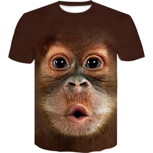 2021 Summer Men 3D T-shirt Print Animal Monkey Gorilla Short Sleeve Funny Design Casual Tops t shirts Oversize streetwear S-6XL