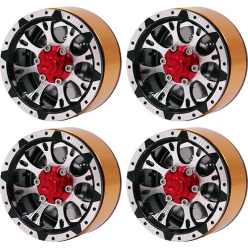 4Pcs 1.9 Inch Beadlock Wheels Rims for 1/10 RC Crawler Axial SCX10 SCX10 II 90046 AXI03007 TRX4 D90