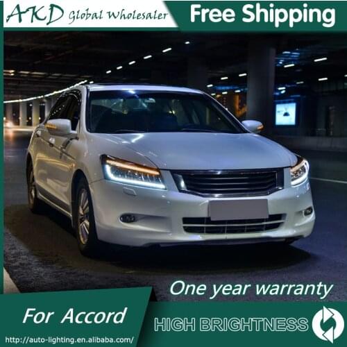 AKD Car Styling Headlight For Honda Accord G8 2008-2013 Headlights Full LED Design DRL HID Dynamic Signal Head Lamp Beam