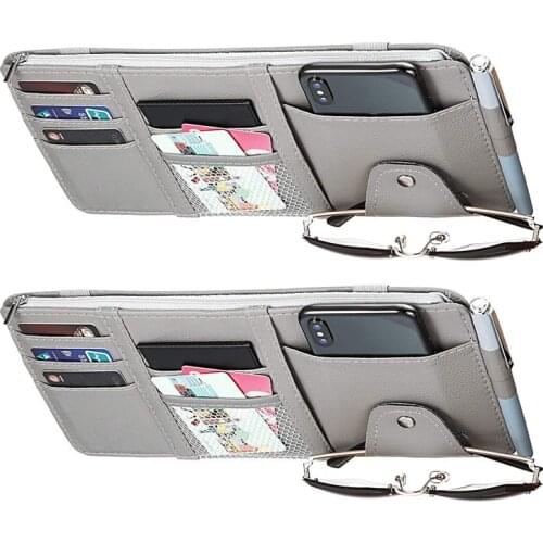 Car Styling Visor Organizer Auto Sun Visor Storage Pouch Car Organizer Sunglasses Holder Card Organizer Ticket Pocket Pen Holder