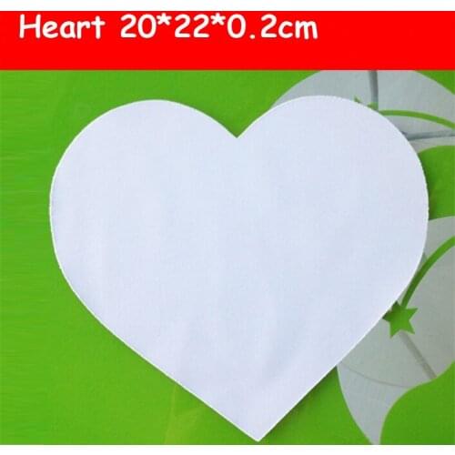 Free Shipping 10pc/lot 20*22*0.2cm Blank Sublimation Pads Heart Shape High Quality DIY Printing Transfer Mouse Pad
