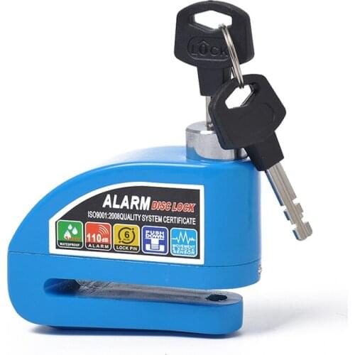 Free Shipping waterproof motorcycle alarm lock bike lock security anti-theft lock moto disc brake lock +hexagonal wrench+Keys