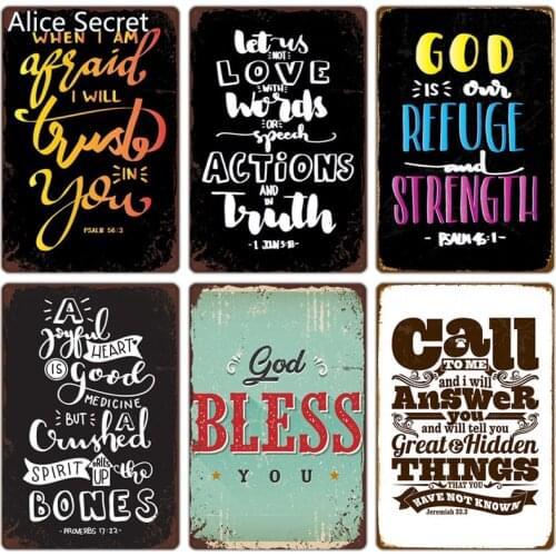 Church Christian Pray Metal Tin Sign Home Pray Jesus Metal Plates Decor Pray Jesus Metal sign Poster Wall tin signs gift