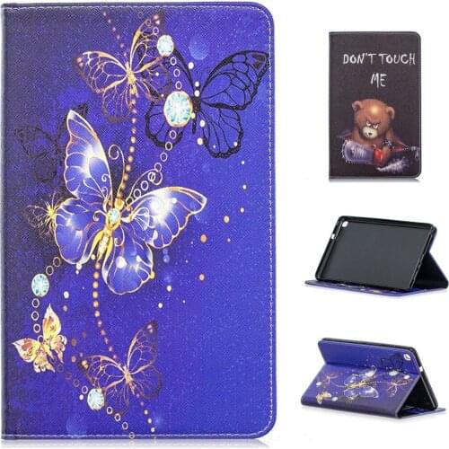 Cartoon Animals Pattern PU and PC With Card Slot Cover Case for Samsung Galaxy Tab A 8.0 inch P200 P205 (2019) with S Pen