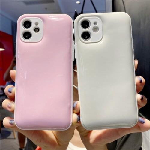 Luxury Soft Back Cover Case For iPhone 11 12 Pro Max XS XR X 8 7 Plus Phone Candy Color Girl Women Lady Full Silicon Cover Relax