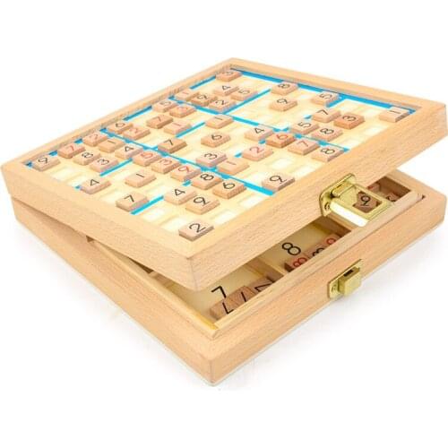 Wooden Sudoku four-six-nine palace grid game childrens logical thinking childrens adult puzzle board game toys with questions