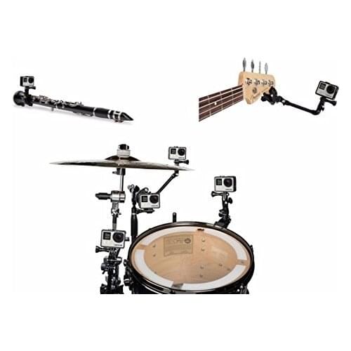 Jam Session Music Holder Clamp Mount for GoPro Hero 5 Black Silver 4/3 +/3/2/1 + SJCAM SJ4000 SJ5000 SJ6000 Xiao mi Yi