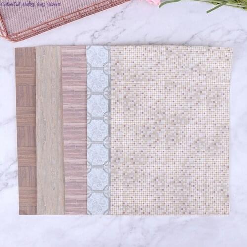 Hot sale 1:12 Dollhouse Miniature Floor Wall Paper For Dolls House Room Furniture Decor