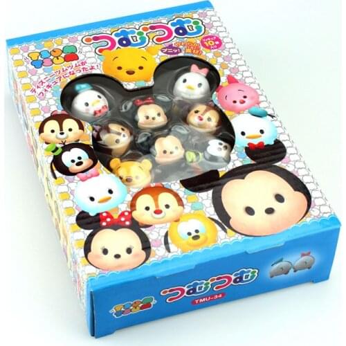 Disney Toys 10Pcs/lot Tsum Tsum Figures Mini Cute Mickey Minnie Donald Daisy Pluto Goofy Piglet Bear Chip Dale Doll With Box