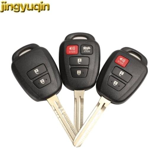 Jingyuqin Remote Car Key Shell for Toyota Camry Prius 2012 2013 2014 2015 2016 2017 Corolla RAV4 Key Case TOY43 2/3/4 Buttons