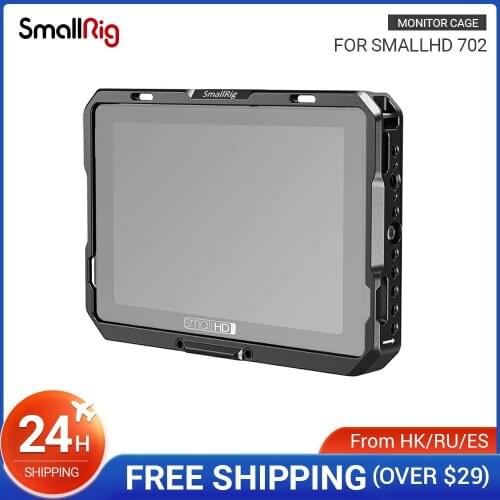 SmallRig Monitor Cage with Sun Hood for SmallHD 702 Touch Monitor Screen Protective Cage With NATO Rail/Threading Holes - 2684