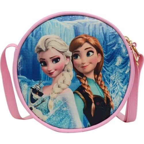 Disney summer new messenger bag frozen elsa anna little girl princess children shoulder bag round casual shoulder bag