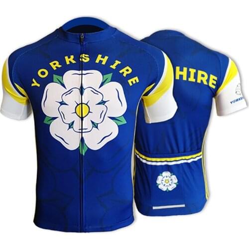 Yorkshire Men Blue Cycling Jersey Short Sleeve Bike Wear Clothing Mtb Jersey Triathlon Summer