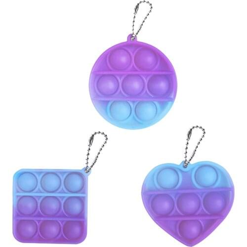 2021 New Kids Push Bubble Fidget Keychain Early Educational Sensory Toy Pendant Set Push Bubble Sensory Toy Wear Accessories