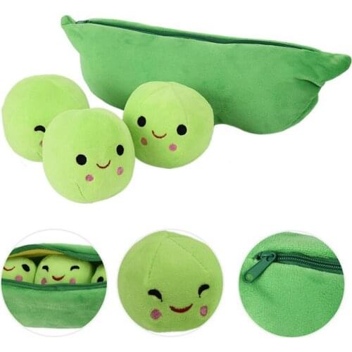 Pod Plush Toy Creative Cute Toys Doll For Children 3 Peas In A Pod Plush Toy Soft Throw Pillow Stuffed Pea Pod Toy